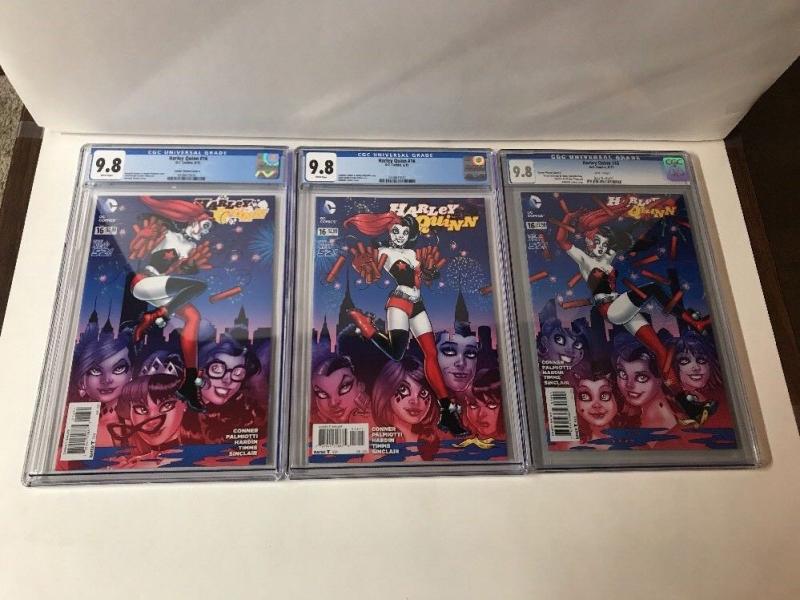 Harley Quinn 16 Cgc 9.8 Variant Set 1A 1C 1D Connecting Covers