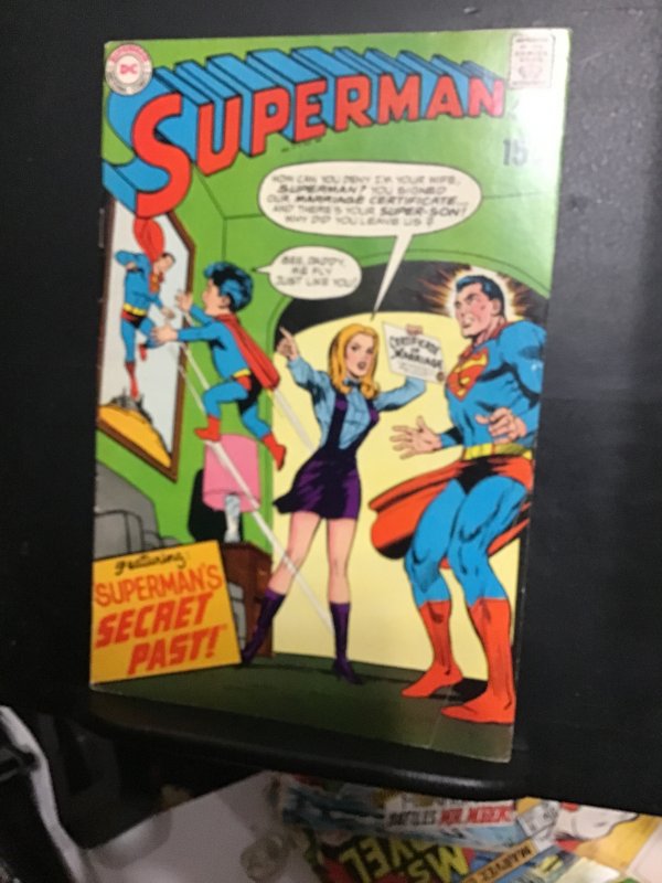 Superman #218  (1969) Mid-high-grade Mxyzptlk key! FN/VF Mrs. superman story!
