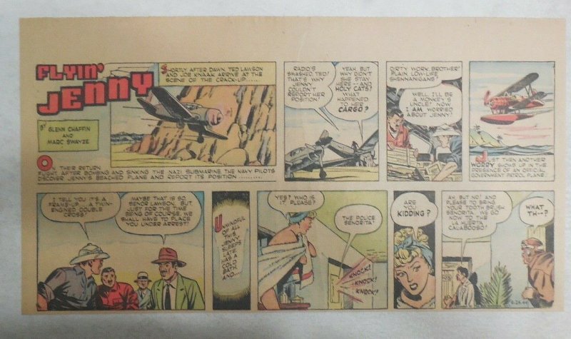 Flying Jenny Sunday Page by Marc Swayze from 9/24/1944 Size: 7.5 x 15 inches