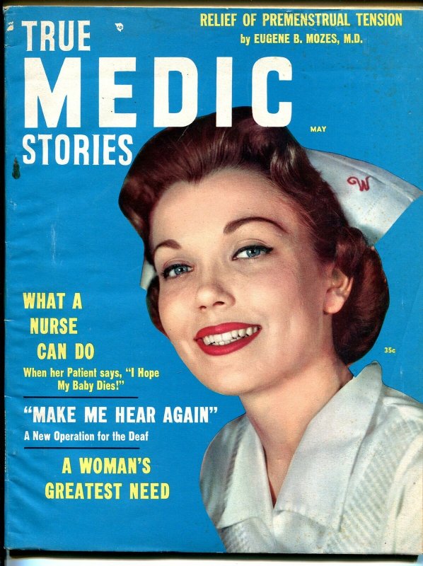 True medic Stories  5/1957-nurse photo cover-hypnosis-exploitation-FN+