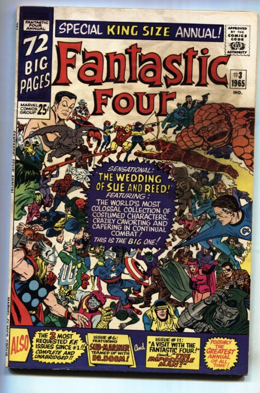 FANTASTIC FOUR ANNUAL #3 comic book 1965 MARVEL DR DOOM KIRBY ART