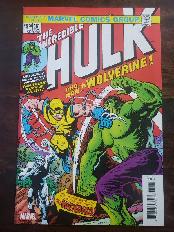 Incredible Hulk 181 Facsimile reprint