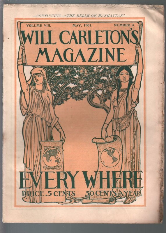 Will Carleton's Magazine 5/1901-American life over 100 years ago-VG