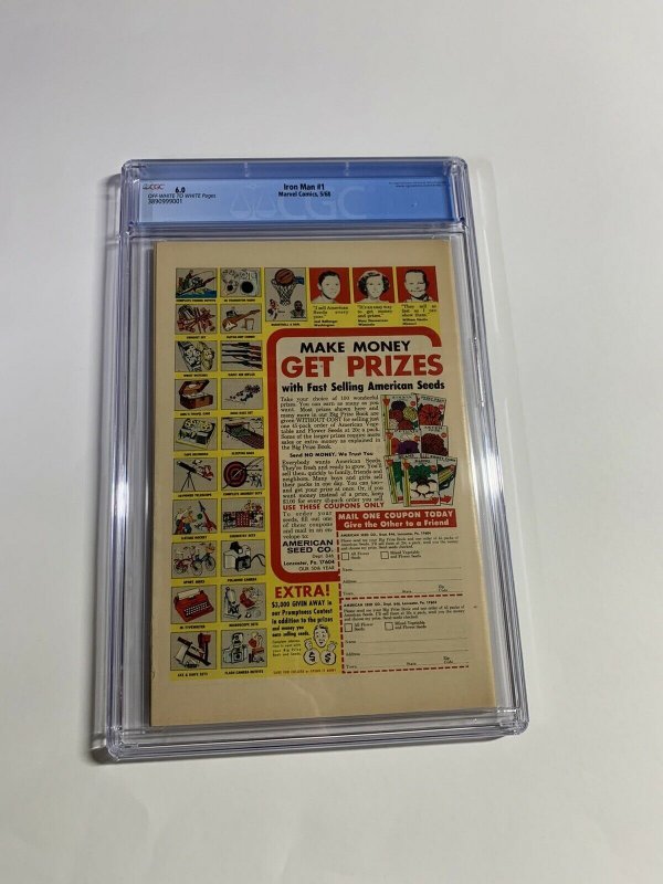 Iron Man 1 cgc 6.0 ow/w pages Marvel 1968