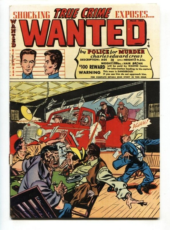 Wanted #46 comic book 1952- Tommy gun cover- Kansas City Killer VG+