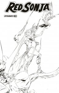 Red Sonja #20 2020 Jae Lee 1:30 Black & White Variant Dynamite EB111