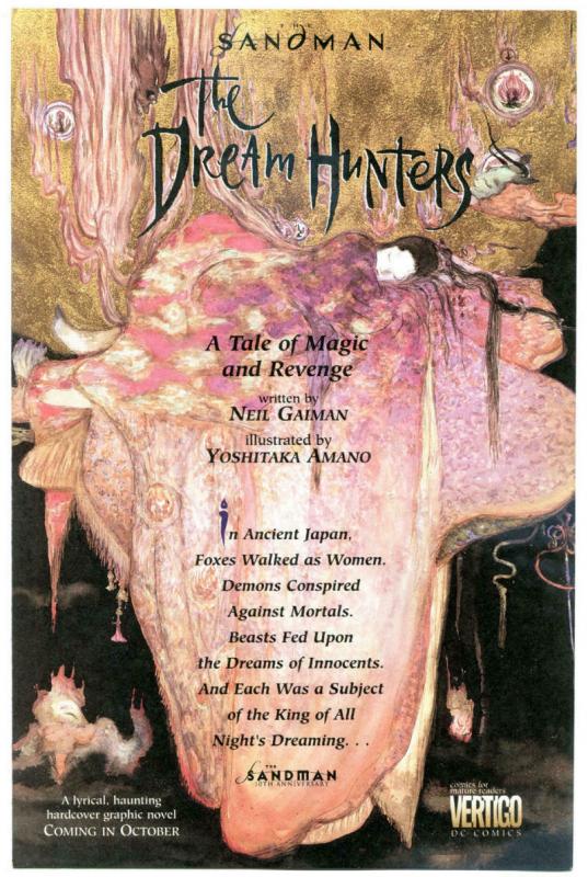 SANDMAN - The DREAM HUNTERS Preview, Flyer, Promo, NM, 1999, Neil Gaiman, Amano