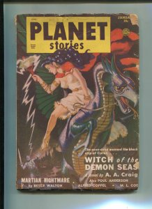 Planet Stories Pulp January 1951-PAUL ANDERSON-BRYCE WALTON-G