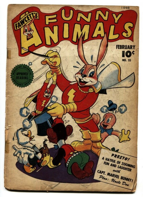 Fawcett's Funny Animals #35 1946--Hoppy The Marvel Bunny--G