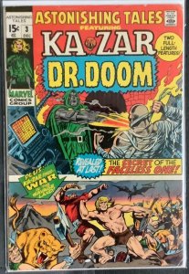 Astonishing Tales #3 (1970, Marvel) Ka-Zar and Dr. Doom. FN