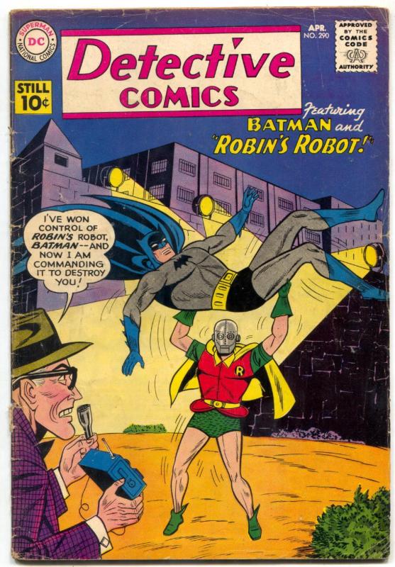 DETECTIVE COMICS #290 BATMAN ROBOT ROBIN COVER   1961 VG