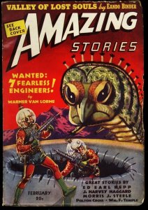 PULP:  AMAZING STORIES 1939 FEB-PULP-WILD SCI-FI COVER FN