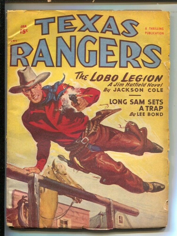 Texas Ranger 1/1950-Thrilling-Lobo Legion- a Ranger Jim Hatfield hero pulp...