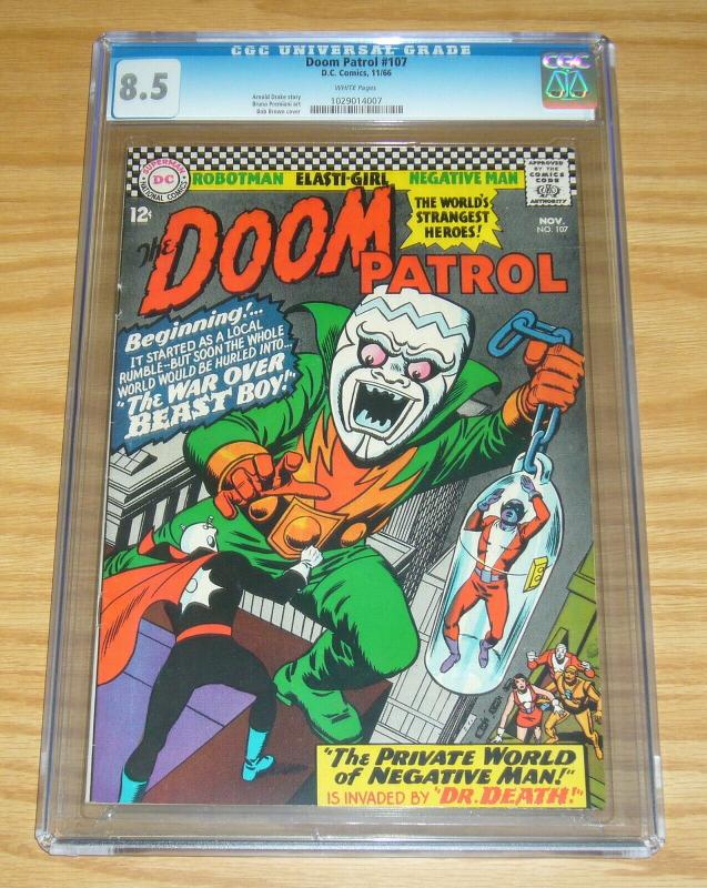 Doom Patrol #107 CGC 8.5 silver age dc - beast boy - 1st appearance dr. death