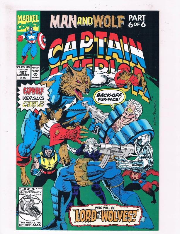 Captain America #407 VF/NM 1st Print Marvel Comic Book Avengers Thor Hulk DE2