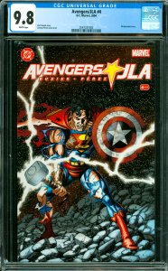 Avengers/JLA #4 CGC graded 9.8 Wraparound cover.