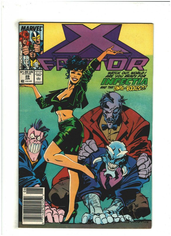 X-Factor #29 VF+ 8.5 Newsstand Marvel Comics 1988 vs. Infectia