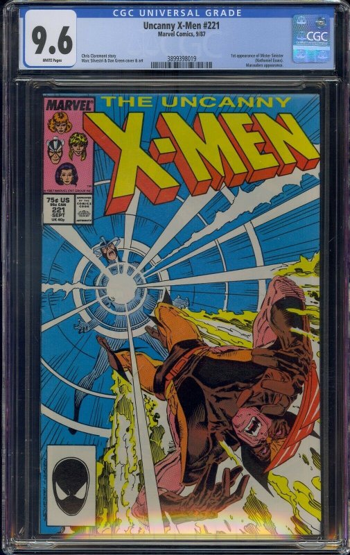 UNCANNY X-MEN #221 CGC 9.6 1ST MISTER SINISTER WHITE PAGES