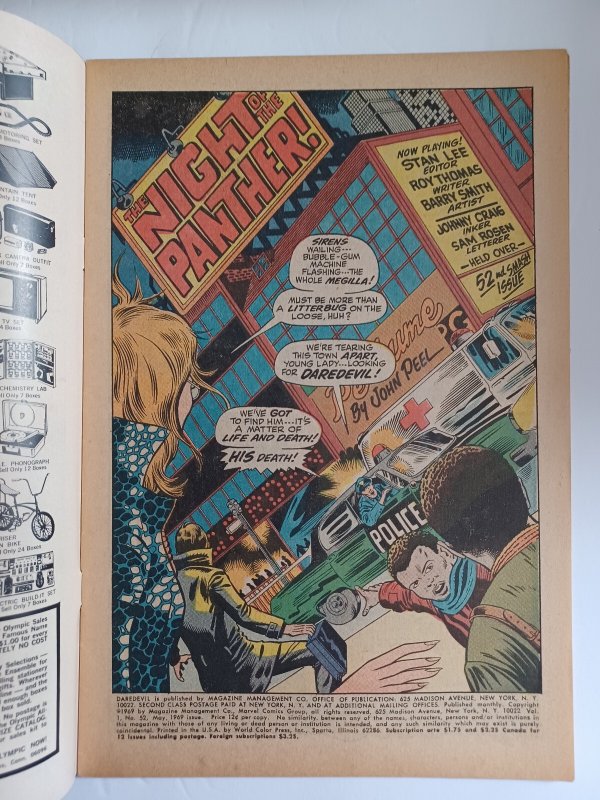 Daredevil #52 - Black Panther - Barry Windsor Smith - 1969 - FN/VF