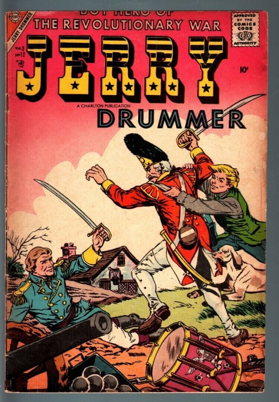 JERRY DRUMMER #12-CHARLTON-1957-REVOLUTIONARY WAR COMIC-M WHITMAN ART--G/VG G/VG