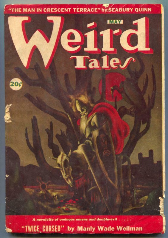 Weird Tales May 1946- Skull cover- Twice Cursed Canadian VG