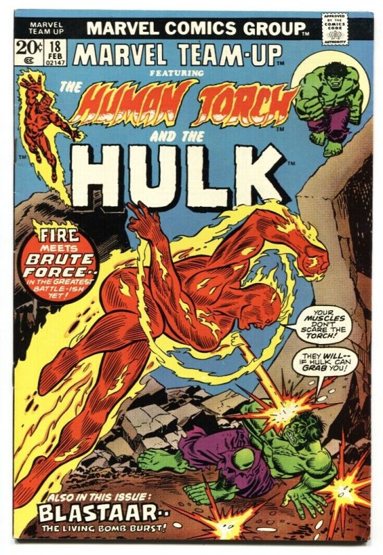 Marvel Team-Up #18 1974-HUMAN TORCH - HULK  comic book VF