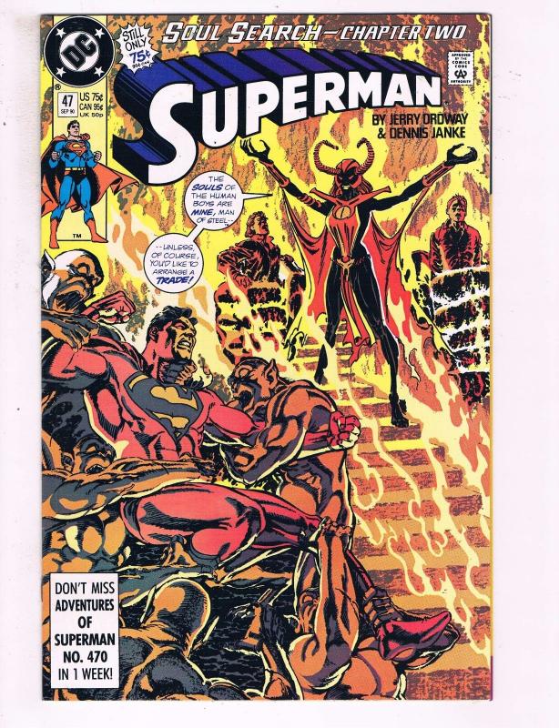 Superman #47 VF DC Comics Soul Search Chapter 2 Comic Book Ordway 1990 DE13