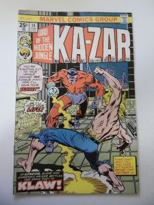 Ka-Zar #14 (1976) GD+ Condition centerfold detached