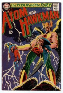 The Atom and Hawkman #40, Jan 1969, DC Comics-Classic Joe Kubert Lighting Cover