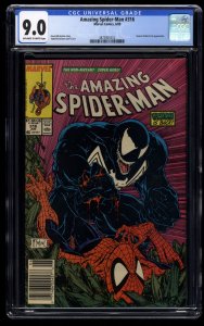 Amazing Spider-Man #316 CGC VF/NM 9.0 Newsstand Variant Venom!