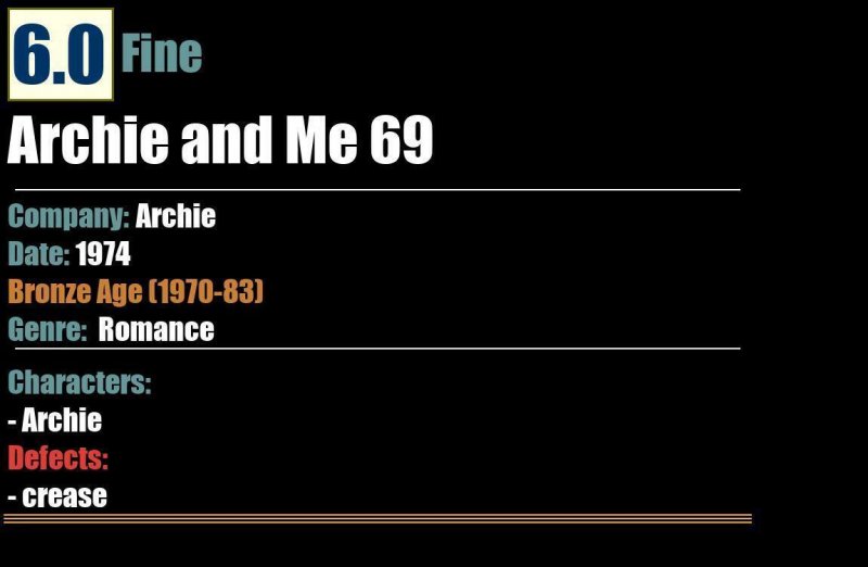 Archie and Me #69 (1974) Archie Bronze-age comic FN