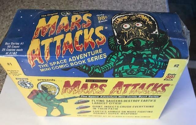 MARS ATTACKS FACTORY SEALED BOX -SERIES 1 &2 MINI COMIC BOOKS-25 EACH-SCARCE!!