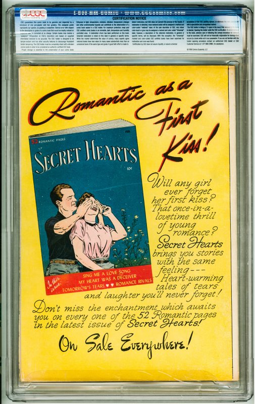 Girls' Romances #1 (1950) CGC 4.5! OWW Pages!