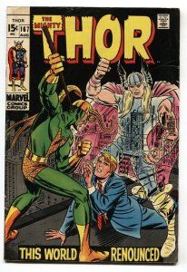 THOR #167 1969 MARVEL COMICS LOKI JACK KIRBY ROMITA ART vg/fn