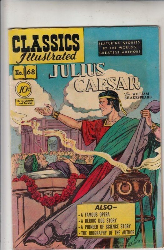 Classics Illustrated #68 Vol 1  Julius Ceaser  strict   FN-  6.0 