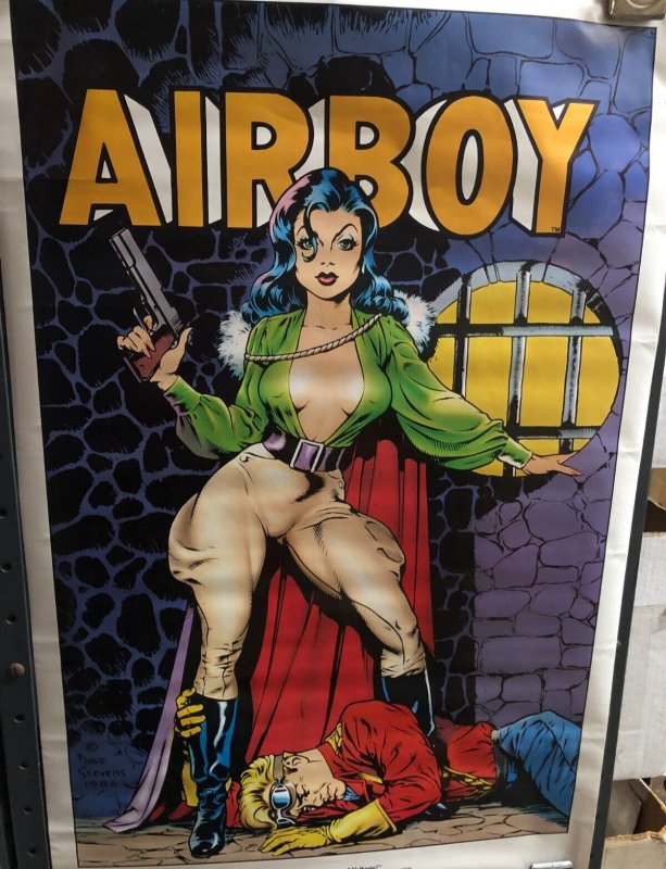 DAVE STEVENS Poster Series 7 Valkyrie/Airboy 5 cvr 34x22  (1987-Eclipse)