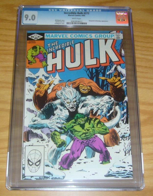 Incredible Hulk #272 CGC 9.0 2nd rocket raccoon - sasquatch - wendigo 1982