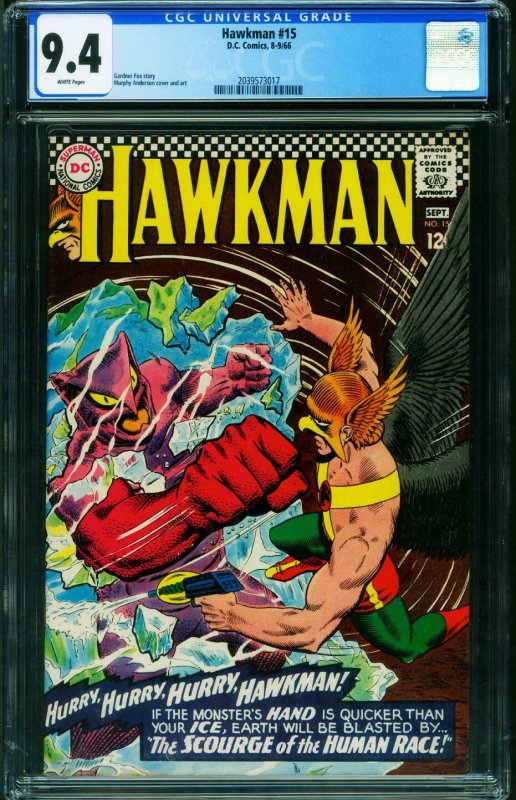 HAWKMAN #15 CGC 9.4 1966-SILVER AGE DC-2039573017 