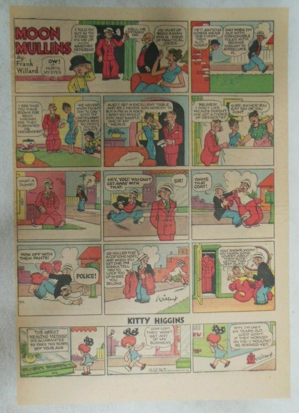 (46) Moon Mullins Sunday Pages by Frank Willard from 1949 Size: 11 x 15 ...