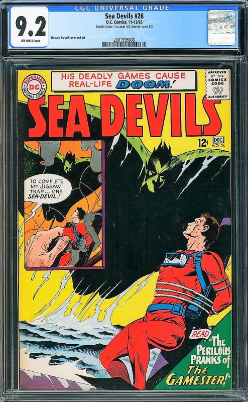 Sea Devils #26 (DC, 1965) CGC 9.2- DOUBLE COVER