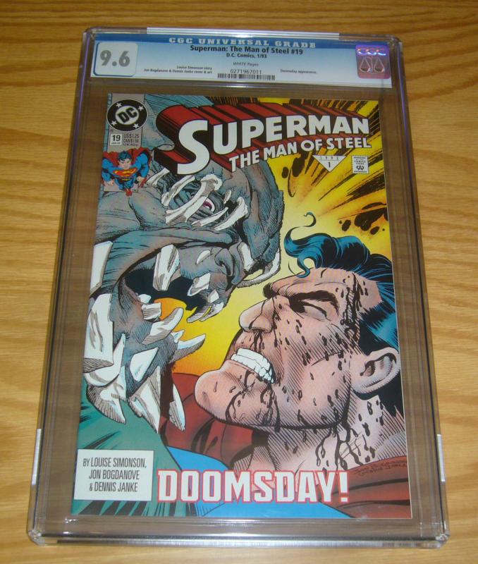 Superman: the Man of Steel #19 CGC 9.6 early doomsday cover - dc comics 1993 1st