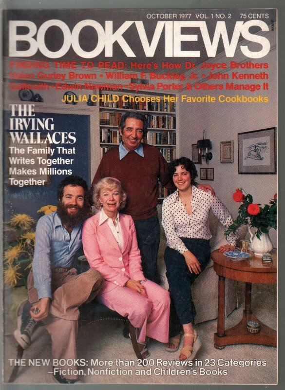 Bookviews #2 10/1977-Irving Wallace Family-Julia Child-200+ reviews-NM