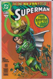 Superman #147 (Aug 1999, DC) Near Mint! Superman as a Green Lantern