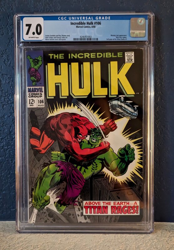 The Incredible Hulk #106 (1968) - CGC 7.0