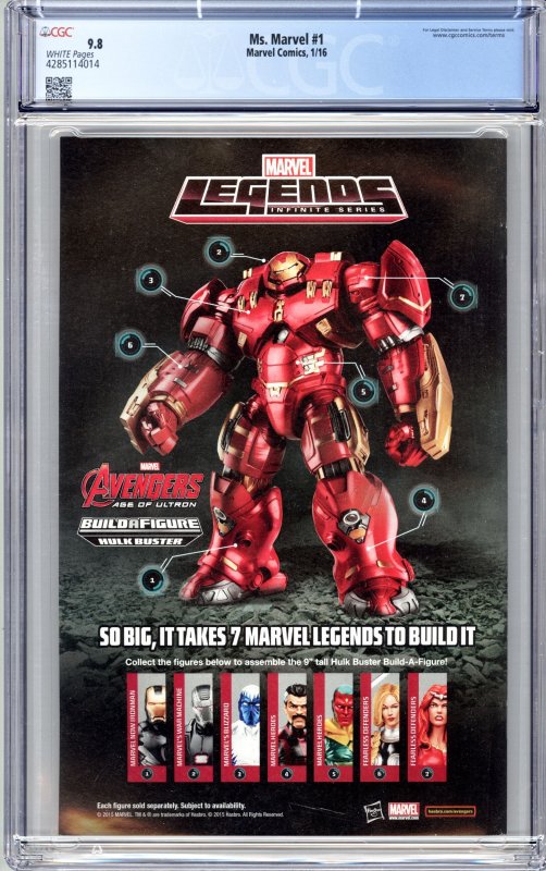 Ms. Marvel #1 Regular Edition (2016) CGC 9.8 NM/M KAMALA KHAN