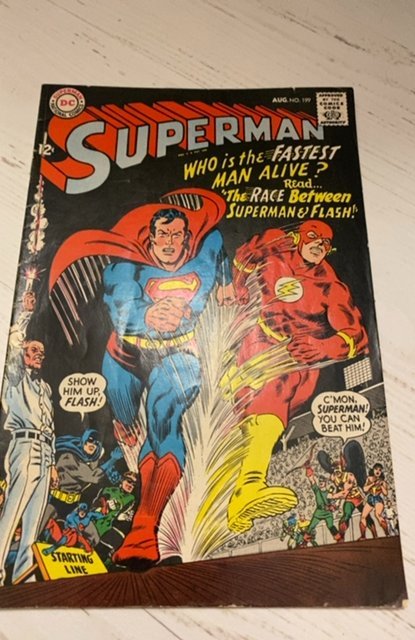 Superman #199 (1967)1st Superman/flash race nice solid book