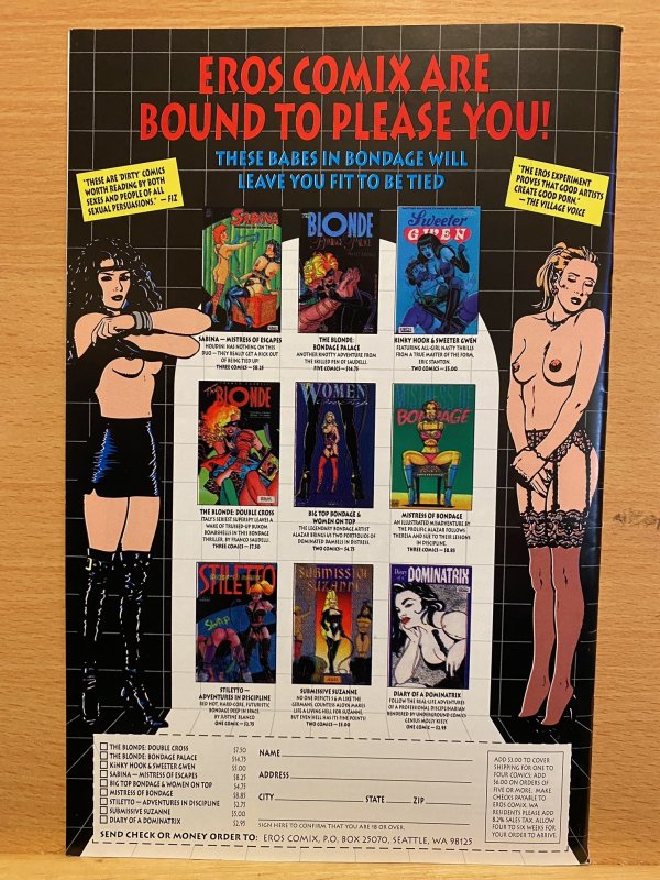 Alazar's Bondage Series #1 (1994) Girl vs Girl Eros Comix.  EXCELLENT