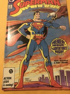 Adventures of Superman #424 : DC 1/87 Fn+; Premiere Issue; Classic WTC cover