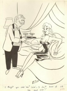 Sexy Babe & Martini Gag - 1959 Humorama art by Dick Ericson 