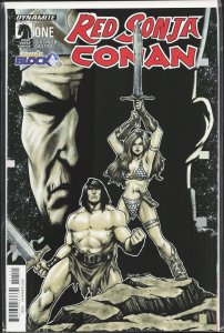 Red Sonja/Conan #1 Comic Block Cover (2015) Conan